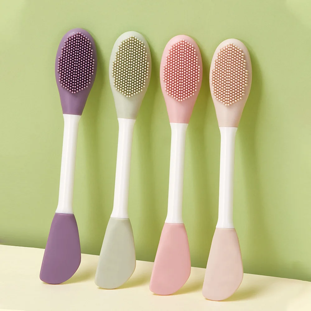Double Head Silicone Facial Mask Brush Facial Massage Cleaning Brushs DIY Mud Film Scraper Facial Care Tool For Skincare Cosmetic Tools