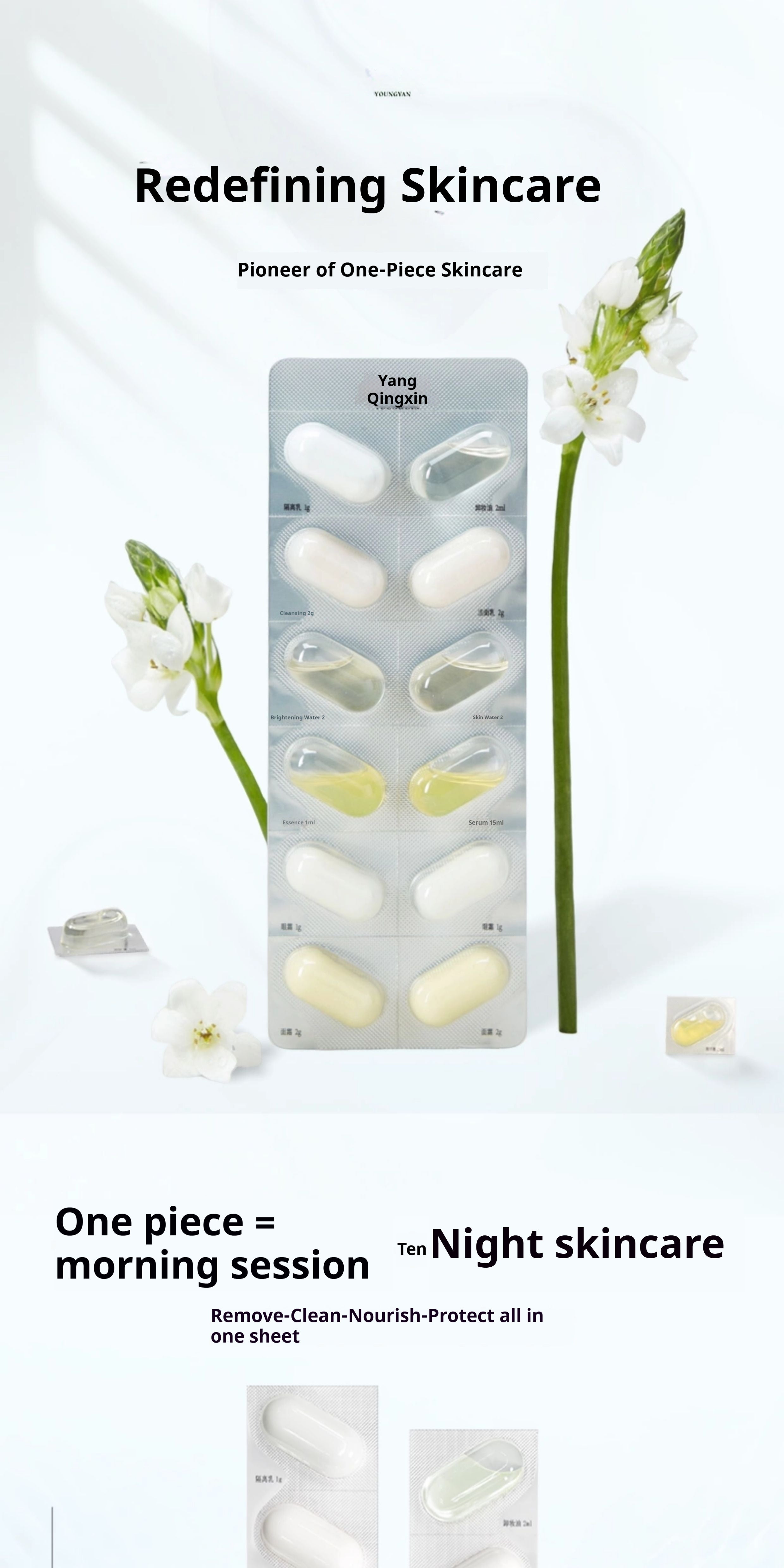 Disposable Water Emulsion Sample Travel Set Genuine Skincare Products